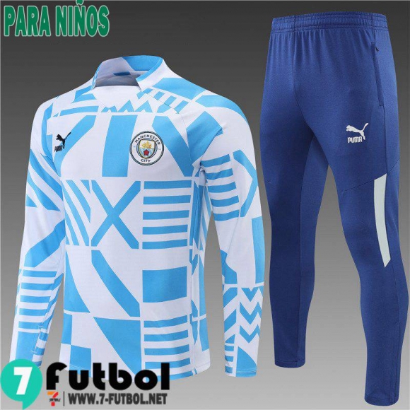 KIT: Chandal Futbol Manchester City azul blanco Ninos 22 23 TK316