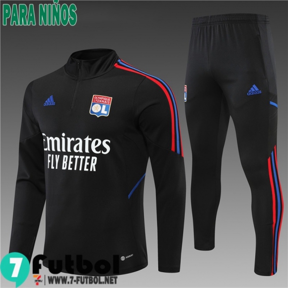 KIT: Chandal Futbol Lyon negro Ninos 22 23 TK317