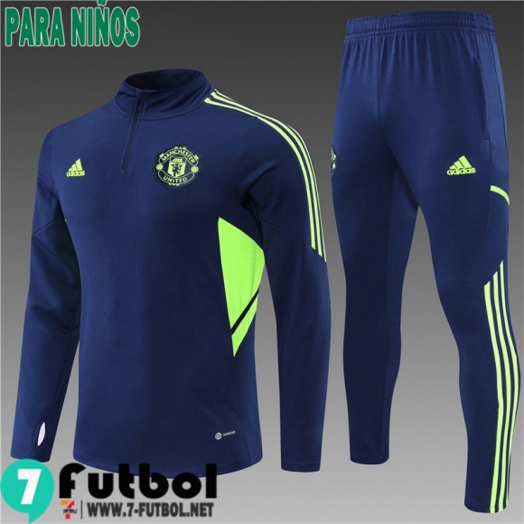 KIT: Chandal Futbol Manchester United azul Ninos 22 23 TK328