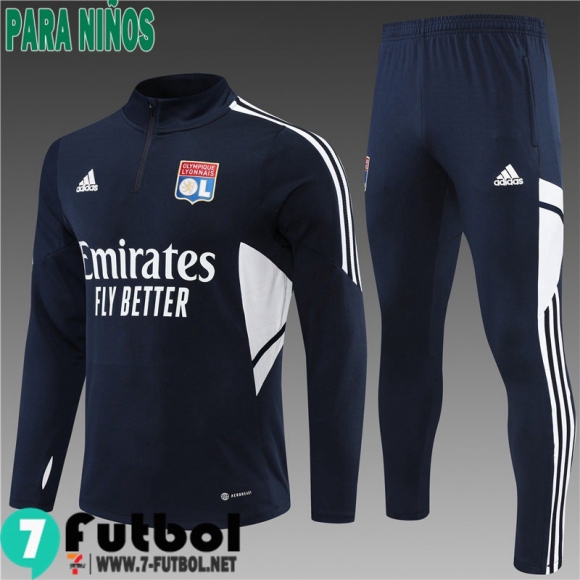 KIT: Chandal Futbol Lyon azul Ninos 22 23 TK329
