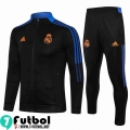 Chaquetas Futbol Real Madrid negro Hombre 2021 2022 JK116