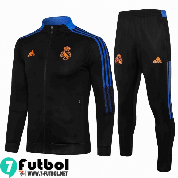 Chaquetas Futbol Real Madrid negro Hombre 2021 2022 JK116