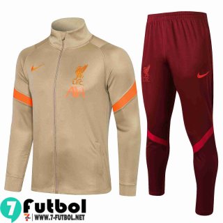 Chaquetas Futbol Liverpool de color crema Hombre 2021 2022 JK118