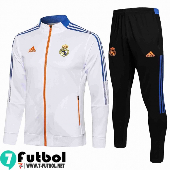 Chaquetas Futbol Real Madrid blanco Hombre 2021 2022 JK119