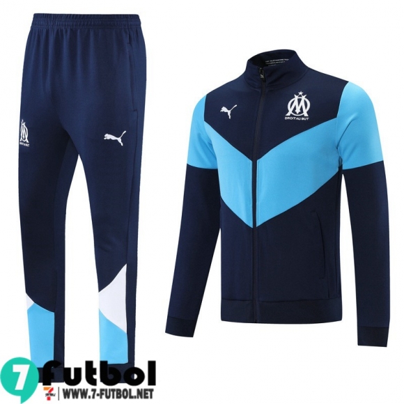 Chaquetas Futbol Marseille azul Hombre 2021 2022 JK138