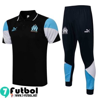 Polo Futbol Marseille negro Hombre 2021 2022 PL144