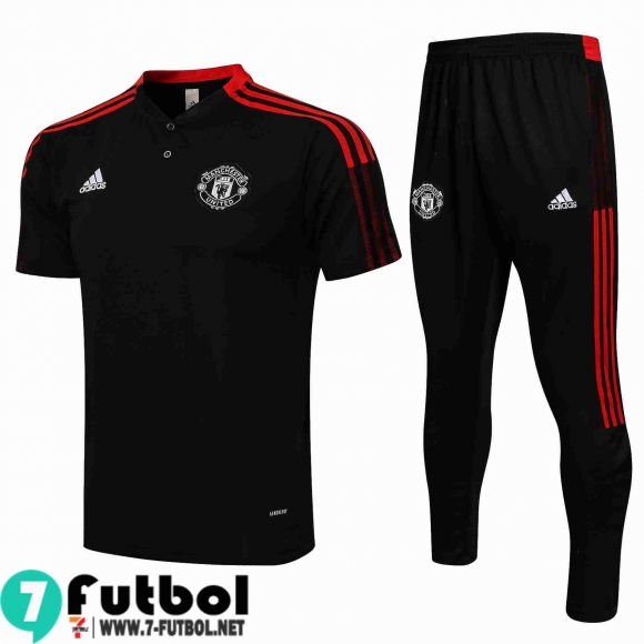 Polo Futbol Manchester United negro Hombre 2021 2022 PL148