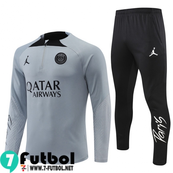 KIT: Chandal Futbol PSG Paris gris claro Hombre 2022 2023 TG427