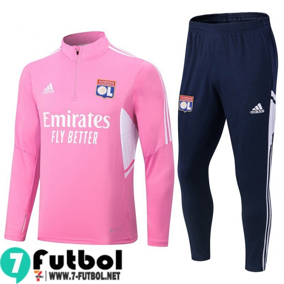 KIT: Chandal Futbol Olympique Lyon rosado Hombre 2022 2023 TG465