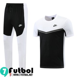 KIT: Chandal Futbol Sin Mangas Sport blanco negro Hombre 2022 2023 TG478