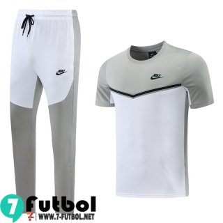 KIT: Chandal Futbol Sin Mangas Sport gris blanco Hombre 2022 2023 TG480