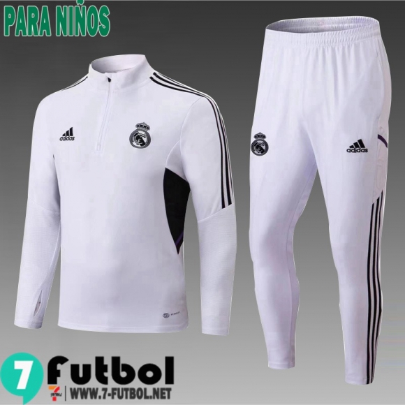 KIT: Chandal Futbol Real Madrid Blanco, Blanca Ninos 2022 2023 TK347