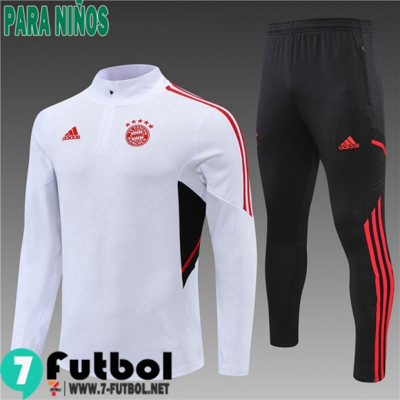 KIT: Chandal Futbol Bayern Munich Blanco, Blanca Ninos 2022 2023 TK360