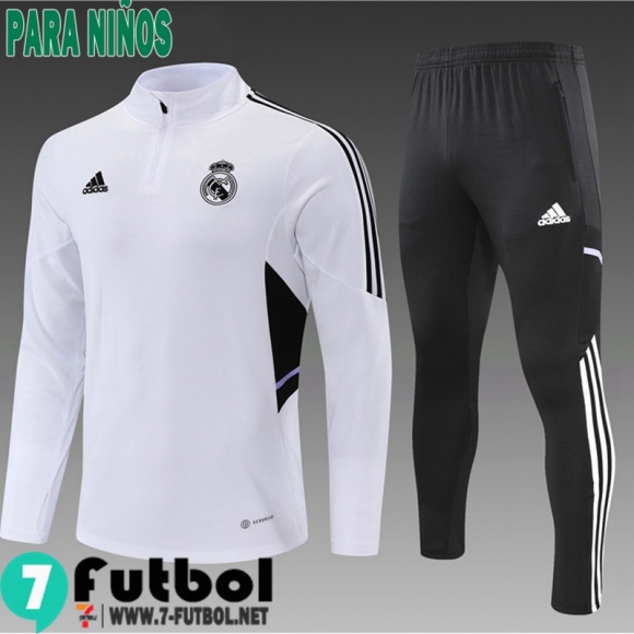 KIT: Chandal Futbol Real Madrid Blanco, Blanca Ninos 2022 2023 TK369