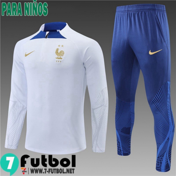 KIT: Chandal Futbol Francia Blanco, Blanca Ninos 2022 2023 TK374