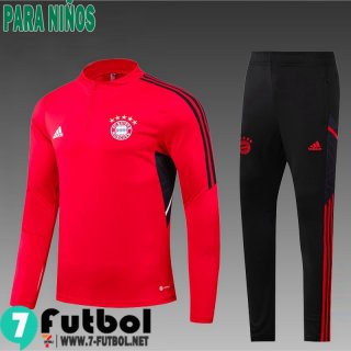 KIT: Chandal Futbol Bayern Munich Rojo Ninos 2022 2023 TK377