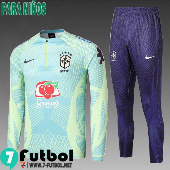 KIT: Chandal Futbol Brasil verde claro Ninos 2022 2023 TK380