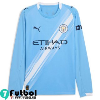 Camiseta Futbol Manchester City Primera Hombre Manga Larga 25 26
