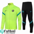 Chaquetas Futbol Inter milan Verde fluorescente + Pantalon JK10 20-21