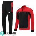 Chaquetas Futbol AC Milan Negro rojo + Pantalon JK15 20-21