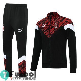 Chaquetas Futbol AC Milan Rojo negro + Pantalon JK22 20-21