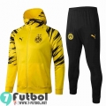 Chaquetas Futbol - Sudadera con capucha Dortmund BVB amarillo + Pantalon JK29 20-21