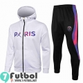 Chaquetas Futbol - Sudadera con capucha PSG blanco + Pantalon JK35 20-21