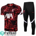 Chandal Futbol T-shirt Liverpool Rojo negro + Pantalon PL02 20-21