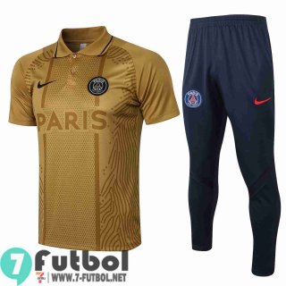 Polo Futbol PSG dorado + Pantalon PL03 20-21