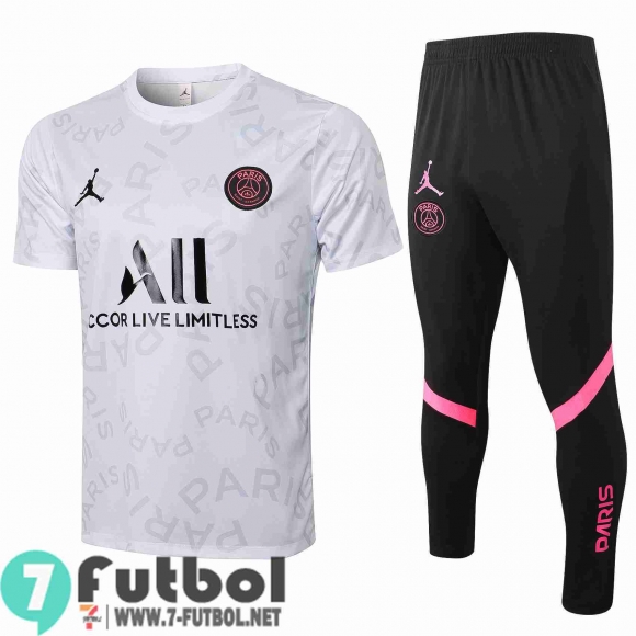 Chandal Futbol T-shirt PSG blanco + Pantalon PL06 20-21