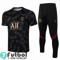 Chandal Futbol T-shirt PSG negro + Pantalon PL09 20-21