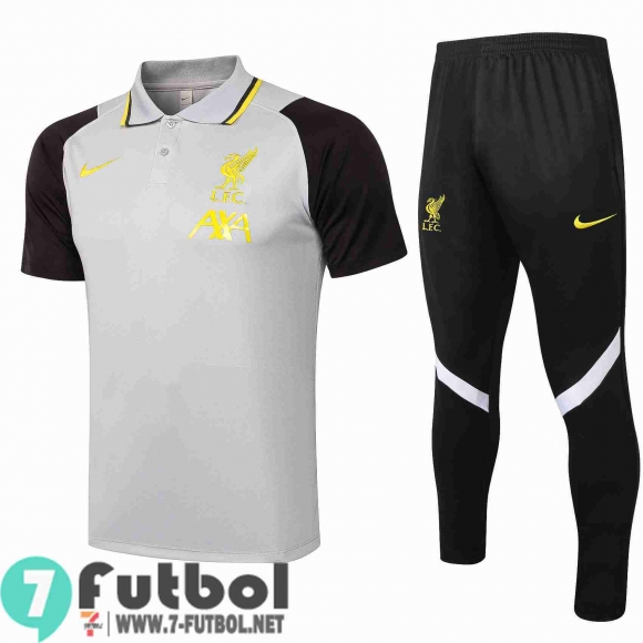 Polo Futbol Liverpool Gris claro + Pantalon PL19 20-21