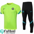Chandal Futbol T-shirt Inter milan Verde fluorescente + Pantalon PL27 20-21