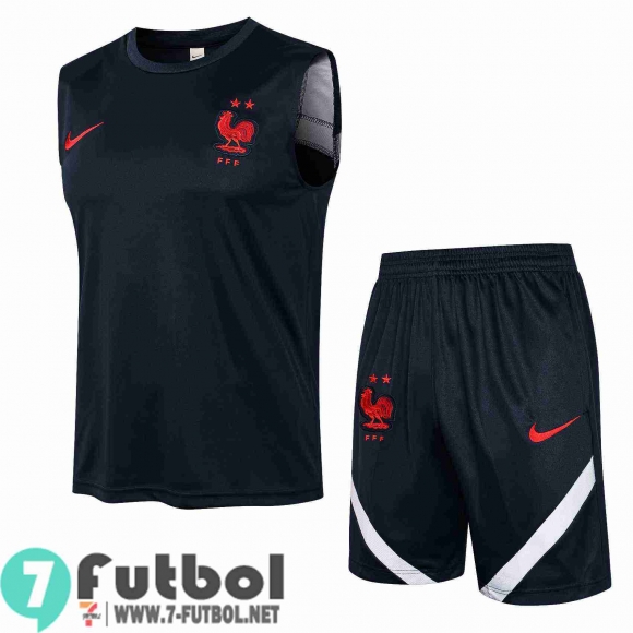 Chandal Futbol sin mangas Francia zafiro + Pantalon PL34 20-21