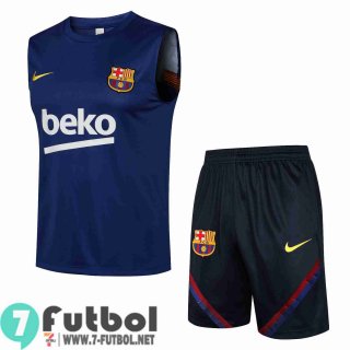 Chandal Futbol sin mangas Barcelona azul + Pantalon PL36 20-21