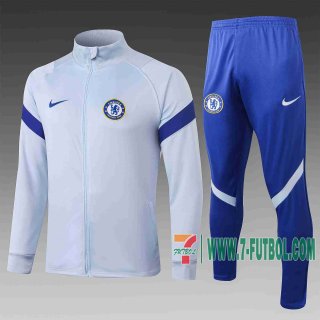 7-Futbol: Chelsea Chaquetas Futbol - Cuello alto Gris claro 20-21 A372