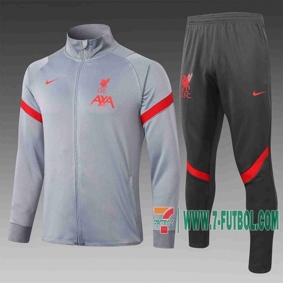 7-Futbol: Liverpool Chaquetas Futbol Gris claro 20-21 A388