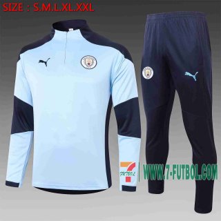 7-Futbol: Manchester City Chandal Futbol Azul claro y negro 20-21 B426