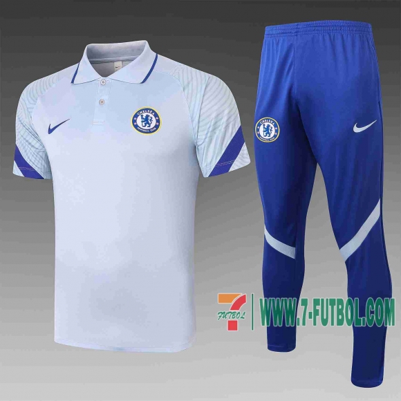 7-Futbol: Chelsea Polo Futbol Gris claro 20-21 C554