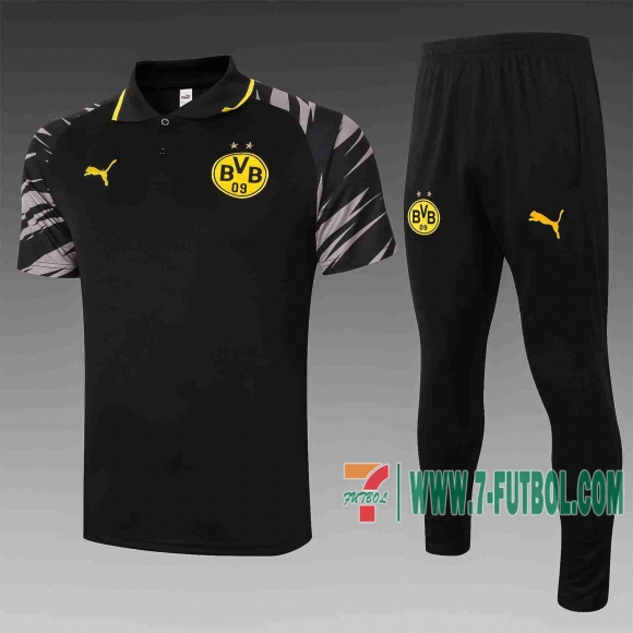 7-Futbol: Dortmund Polo Futbol negro 20-21 C572