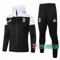 7-Futbol: Juventus Chandal Futbol - Chaquetas Sudadera con capucha Niño En blanco y negro 20-21 E489