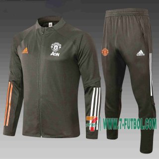 7-Futbol: Manchester United Chandal Futbol - Chaquetas Niño Ejercito verde 20-21 E495