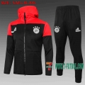 7-Futbol: Bayern Munich Chaquetas Futbol - Sudadera con capucha Negro y rojo 20-21 F277