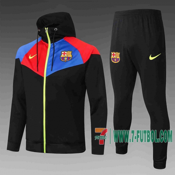 7-Futbol: Barcelona Chaquetas Futbol - Sudadera con capucha negro 20-21 F281