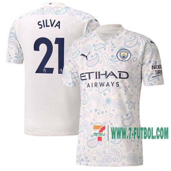7-Futbol: Manchester City Camiseta Del Silva #21 Tercera 20-21