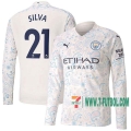 7-Futbol: Manchester City Camiseta Del Silva #21 Tercera Manga Largas 20-21