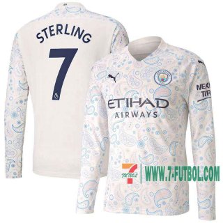 7-Futbol: Manchester City Camiseta Del Sterling #7 Tercera Manga Largas 20-21
