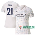 7-Futbol: Manchester City Camiseta Del Silva #21 Tercera Mujer 20-21