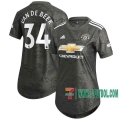 7-Futbol: Manchester United Camiseta Del Van De Beek 34 Segunda Mujer 20-21